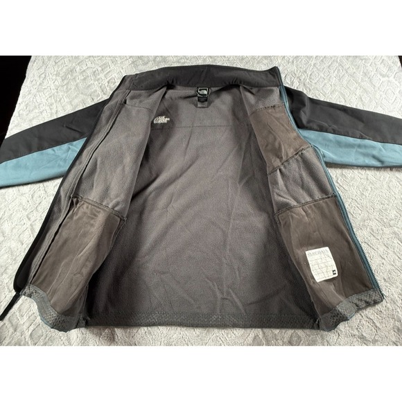 Boys North Face Soft Shell Jacket Size XL (18-20) Black Grayish Blue - Picture 9 of 16